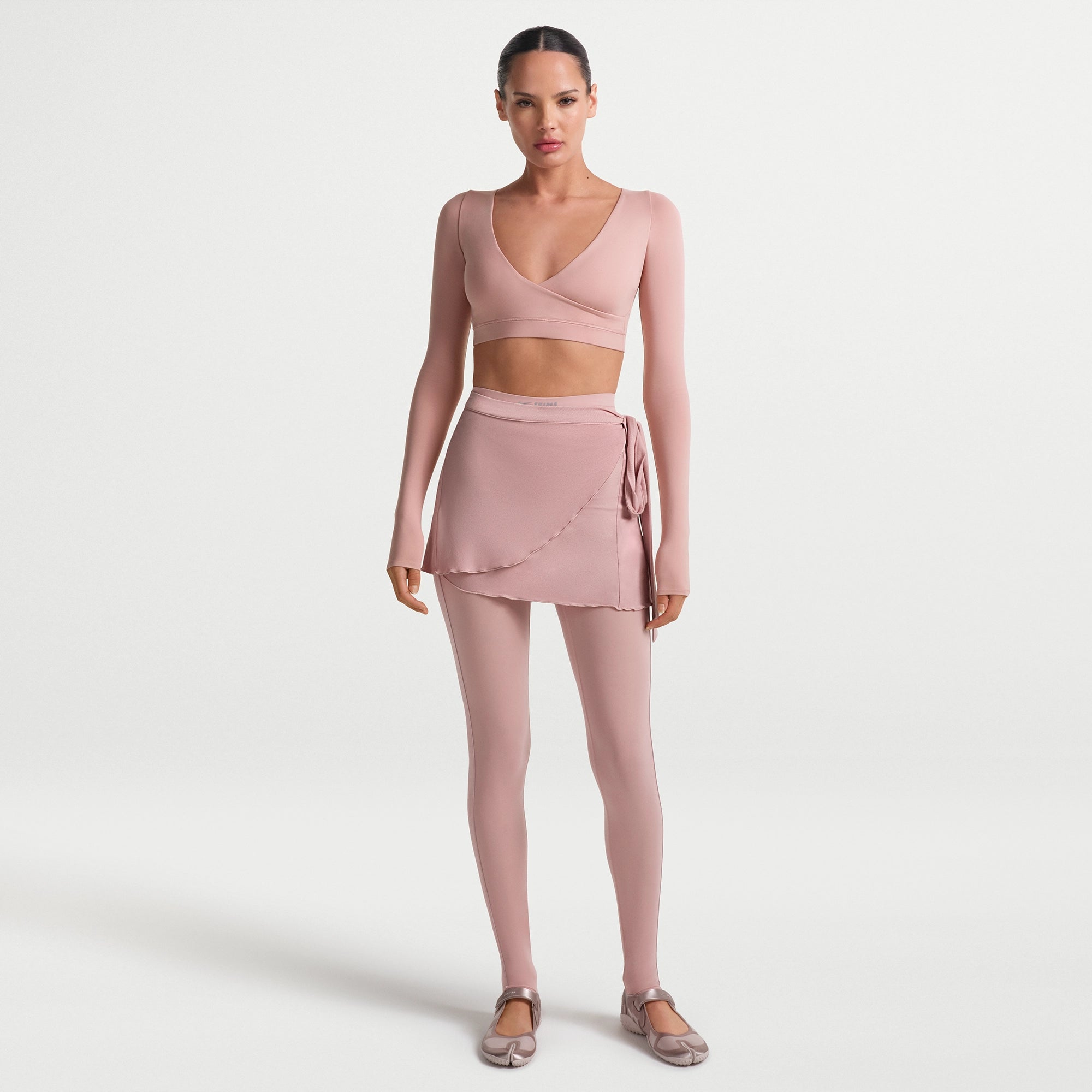 Wrap Long Sleeve Cropped Top