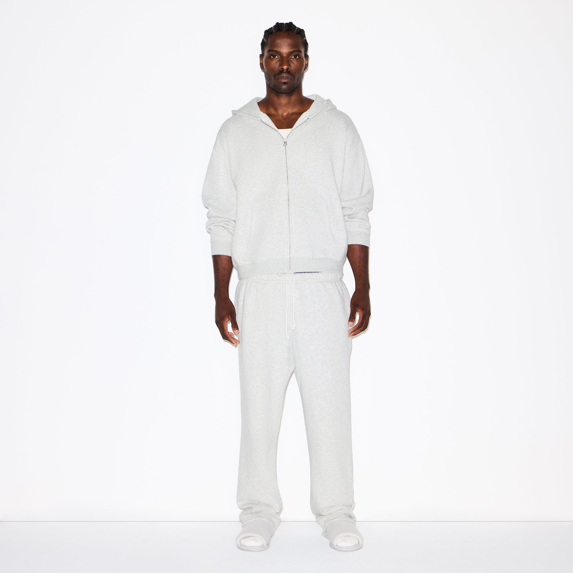 Mens Relaxed Zip Up Hoodie