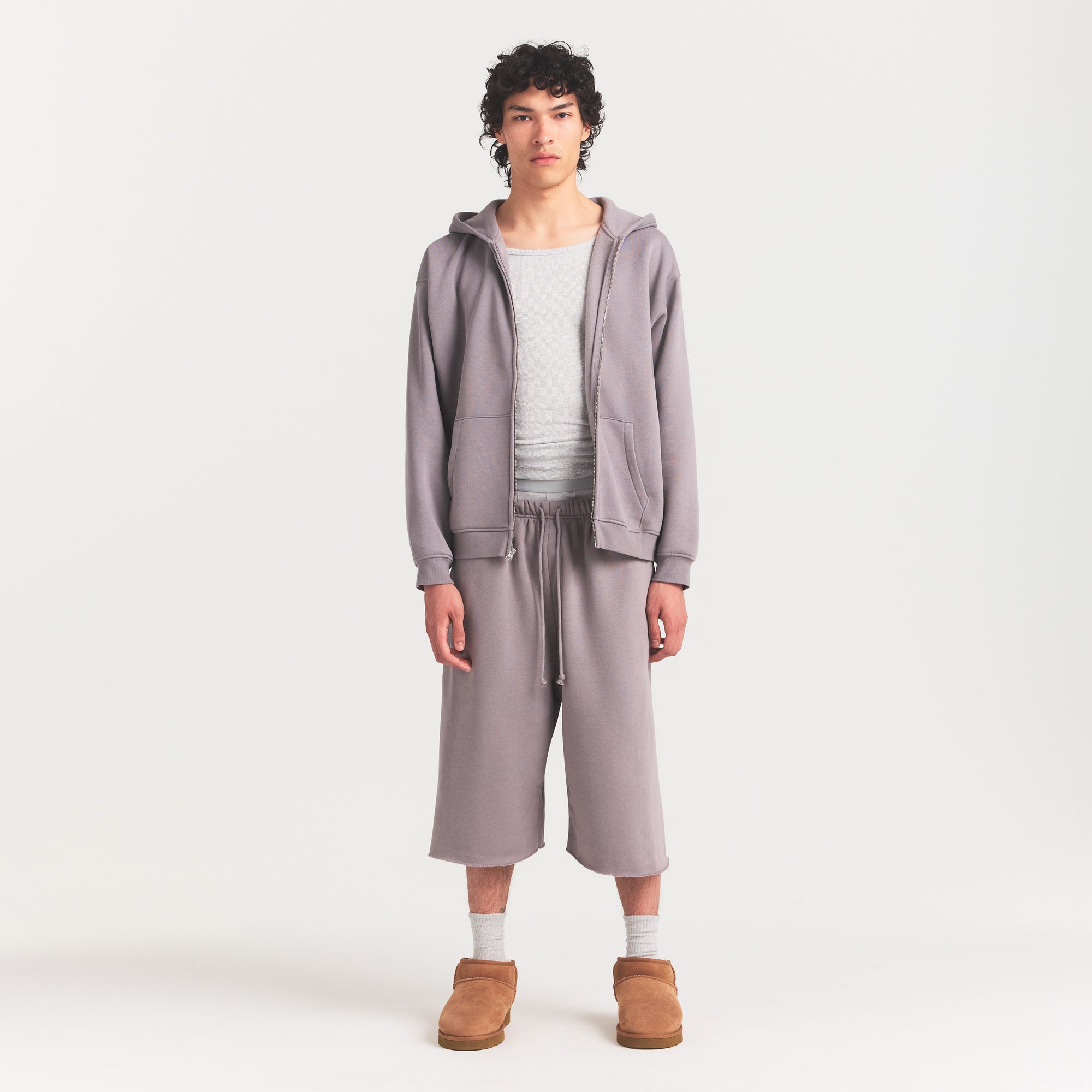 Mens Relaxed Zip Up Hoodie