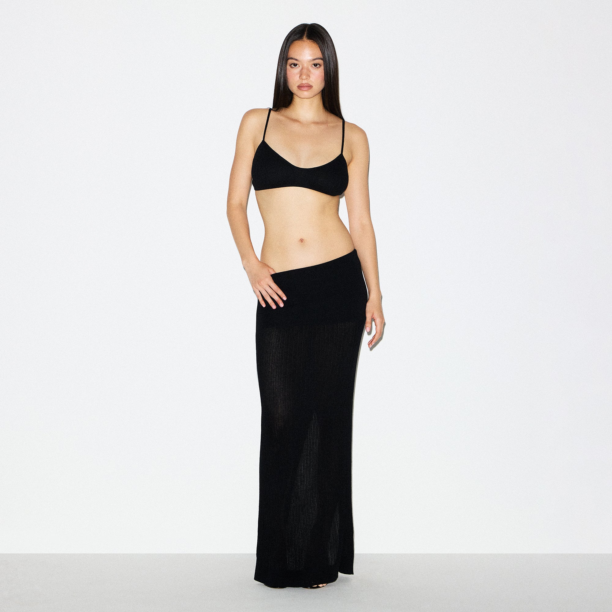 Foldover Long Skirt